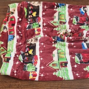 No Boundaries Red and White Patterned Leggings Pants Cat Christmas Thick Cozy -L